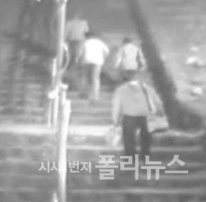 ▲  지난 4월 30일 피의자들이 서울 창천동 일대 공원 사건현장 인근 CCTV에 찍힌 모습. 당시 서대문경찰은 이를 분석해 면식범의 소행으로 보고 수사범위를 좁혀갔다.