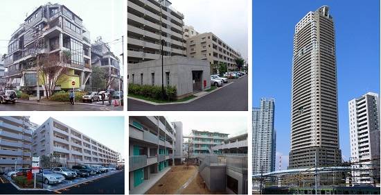 일본의 장수명주택들. 일본에서는 1907년대부터 장수명주택 건설이 시작되고 있다. 일본은 100년 주택을 넘어 200년 주택 도입과 활성화를 추진하고 있다.<사진=장수명주택연구단 제공></div> 
