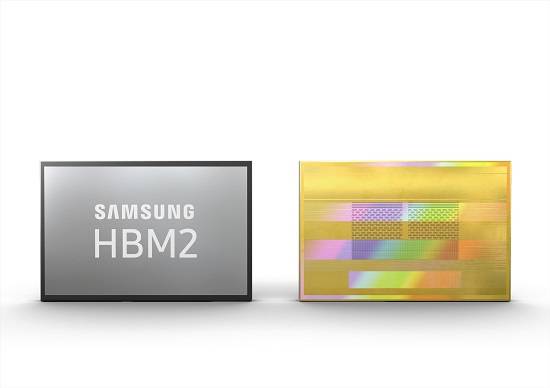 삼성전자 ‘2세대 8GB HBM2(고대역폭 메모리, High Bandwidth Memory) D램’ 아쿠아볼트(Aquabolt). <사진=삼성전자 제공> 