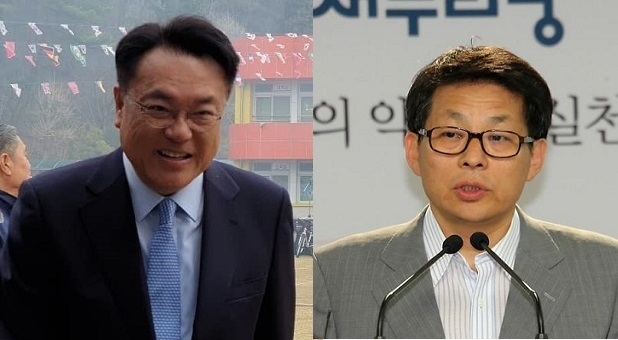자유한국당 정진석 의원(사진 왼쪽)과 차명진 전 의원(사진 오른쪽)