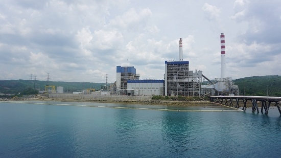 대림산업이 계통병입을 완료한 필리핀 최초의 초임계압 방식의 산 부에나벤튜라 석탄화력발전소 전경 <사진=대림산업 제공>