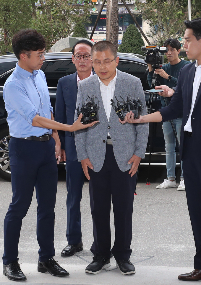 황교안 자유한국당 대표가 서울 남부지검에 출석했다. <사진=연합뉴스 >