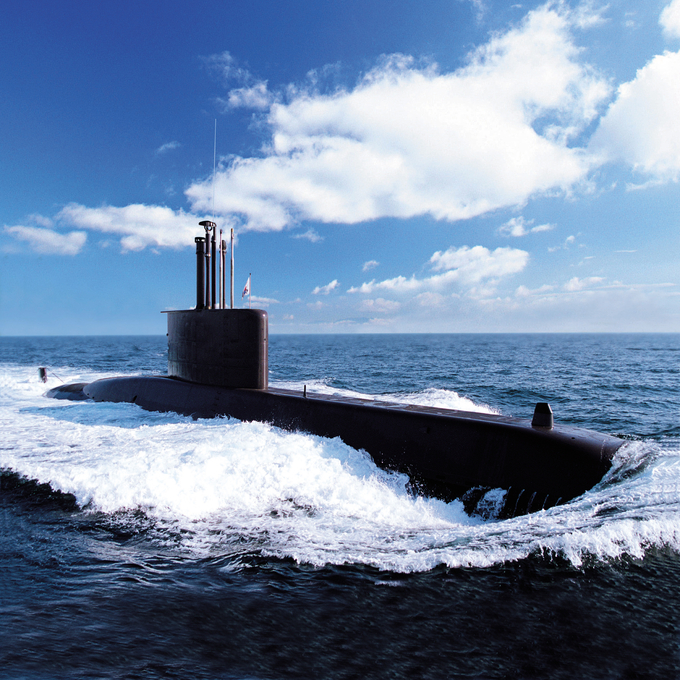 대우조선해양이 건조한 대한민국 해군의 장보고-I급 잠수함. <사진=대우조선해양 제공>