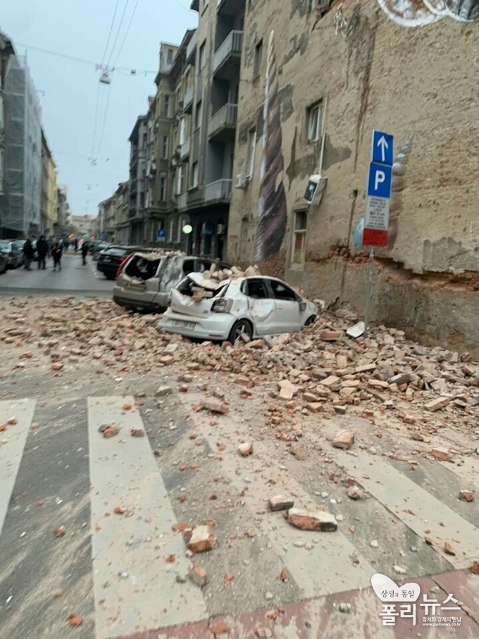 발칸반도, 크로아티아의 수도 자그레바 북부 지역에서 현지시각 22일 오전 5시 24분 쯤 규모 5.4의 지진이 발생했다<사진 제공=현지 교민>