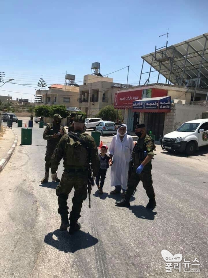 팔레스타인 보안대가 베들레헴 거리를 철저하게 통제하기 시작했다 <사진=베들레헴 교민 제공>