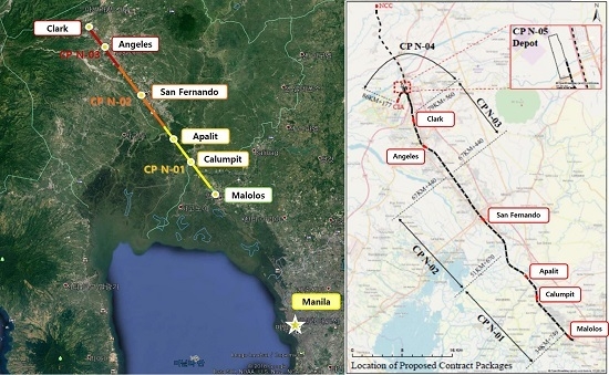 필리핀 남북철도 프로젝트 위치도 <사진=현대건설 제공>