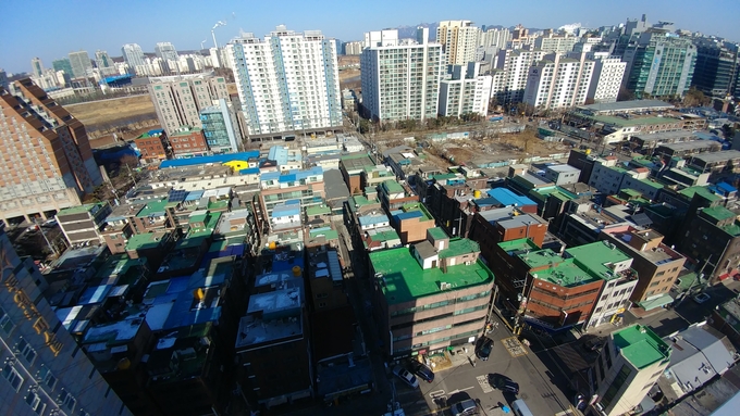  서울 영등포 양평 13구역의 모습, 공업 지역과 주택이 혼재되어 있다. <사진=이민호>