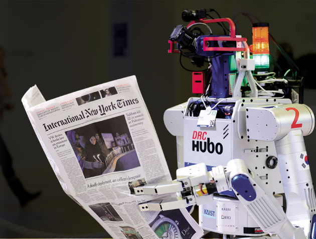국내 최초 인간형 로봇 휴보(HUBO)로 유명한 레인보우로보틱스가 상장 첫 날 공모가의 2배를 기록하며 상한가에 도달했다. <사진=레인보우로보틱스> 