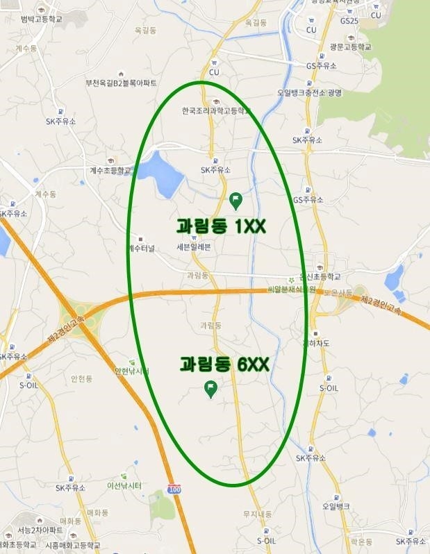 광명시흥 신도시 지구 내 LH 직원들이 토지를 매입한 것으로 확인된 토지 지번 위치. <사진=참여연대>