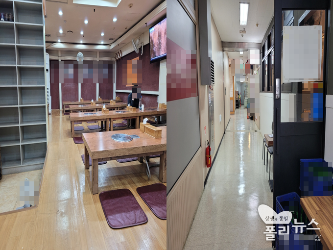 9일 오후 6시 30분경, 서울 영등포구 여의도에 위치한 한 식당의 모습.  저녁 시간인데도 불구하고 손님이 거의 없었다. <사진=김현우 기자>