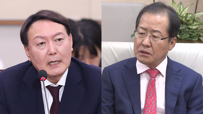 윤석열 후보와 홍준표 의원. 사진=YTN