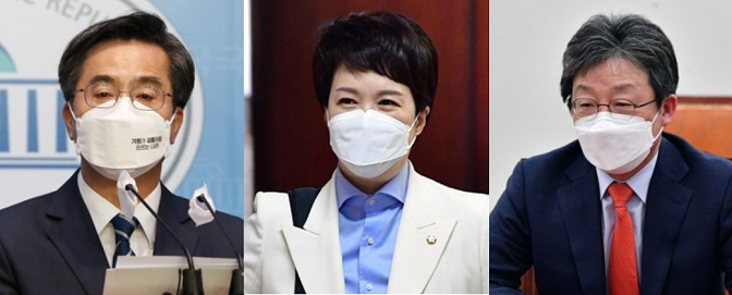 사진 왼쪽부터 김동연 새로운물결 대표, 김은혜 국민의힘 의원, 유승민 국민의힘 전 의원