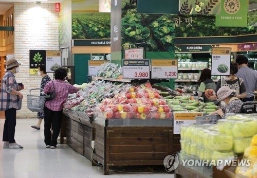 지난달 농산물 물가 상승륭이 8.5%를 기록한 가운데 이달에도 농산물 가격 상승세가 이어질 것으로 보인다. 사진은 서울 시내 대형마트 채소 판매대 모습