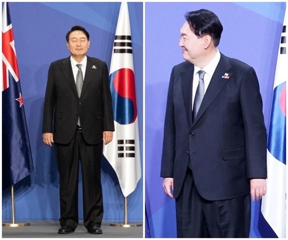 지난 6월 말 나토에 참석한 윤석열 대통령의 정장 패션
