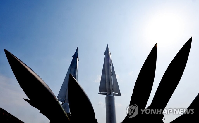 서울 용산구 전쟁기념관 야외 전시장에 전시된 미사일 모습. 2022.3.27 [사진제공 연합뉴스] 