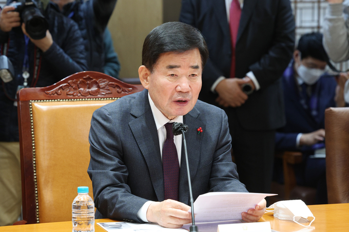 김진표 국회의장은 21일 '내년도 예산안 처리를 위한 본회의를 오는 23일 오후 2시에 열 예정'이라고 밝혔다. <사진=연합뉴스>