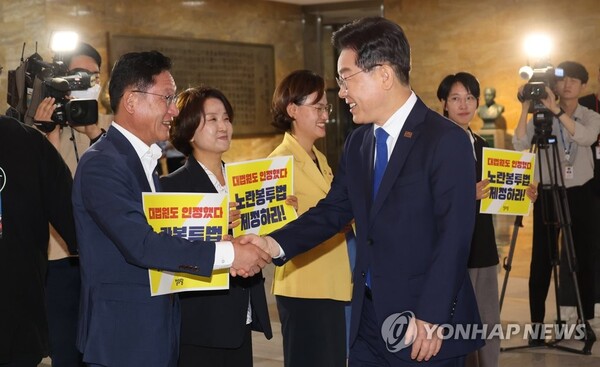 민주·정의 "대법원 판결도 노란봉투법 취지 공감.. 대통령 거부권 명분 없어" [사진=연합뉴스]