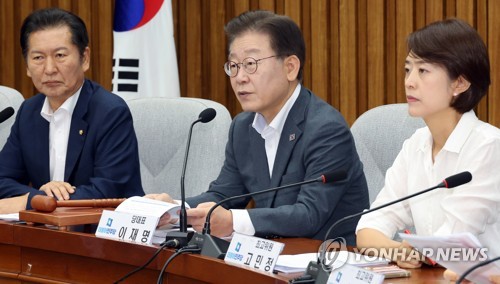 더불어민주당 이재명 대표가 9일 국회에서 확대간부회의를 하고 있다. 2023.8.9.[사진=연합뉴스]