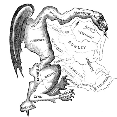 게리맨더링을 상징하는 지도그림 [그림=필자제공]