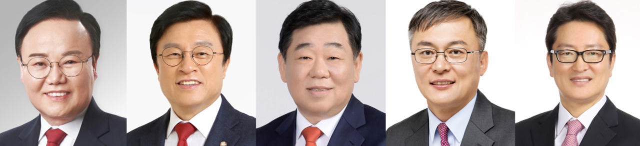국민의힘 김재원,박형수,우병윤,강성주,김태한 후보[사진=연합뉴스]