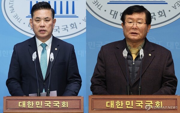  하위 10% 통보를 받은 박영순 설훈 의원은 탈당을 선언했다 [사진=연합뉴스]