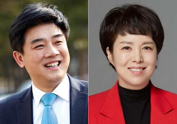 제22대 총선 경기 성남 분당을에 출마한 더불어민주당 김병욱 의원과 국민의힘 김은혜 전 대통령비서실 홍보수석비서관