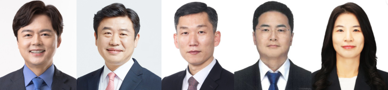 경기 평택병 출마자, 더불어민주당 김현정, 국민의힘 유의동, 개혁신당 유지훈, 새로운미래 전용태, 우리공화당  최민선[사진=연합뉴스]