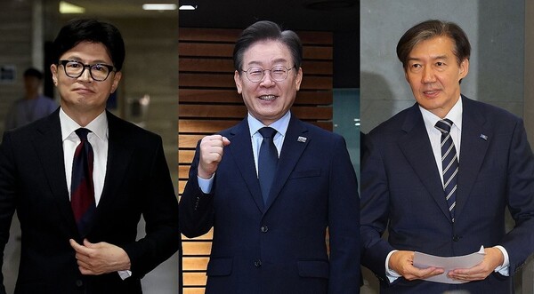 지난 총선에서 격돌한 한동훈, 이재명, 조국 세 사람이 다시 만나게 됐다 2024.7.24 [사진=연합뉴스]