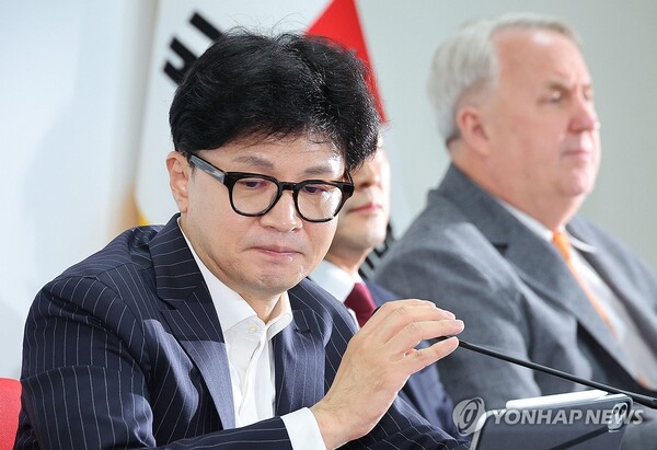 발언 마친 한동훈 대표 [사진=연합뉴스]