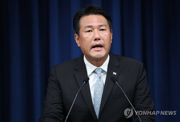 김태효 국가안보실 제1차장이 15일 서울 용산 대통령실 청사에서 윤석열 대통령의 '8.15 통일 독트린'에 대해 설명하고 있다. 2024.8.15 [사진=연합뉴스]