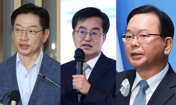 김경수 전 지사와 김동연 지사, 김부겸 전 총리가 비명계의 '포스트 이재명'으로 거론되고 있다 [사진=연합뉴스]
