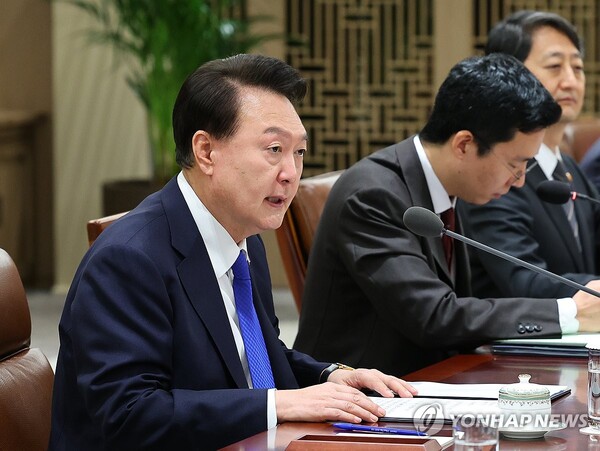 윤석열 대통령이 30일 서울 용산 대통령실 청사에서 열린 한·슬로바키아 확대 회담에서 발언하고 있다. 2024.9.30 [대통령실통신사진기자단] [사진=연합뉴스]