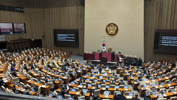 ‘김건희 특검법’, ‘채상병 특검법’, ‘지역화폐법’의 재표결이 4일 서울 여의도 국회 본회의에서 진행되고 있다 [사진 = 안다인 기자]