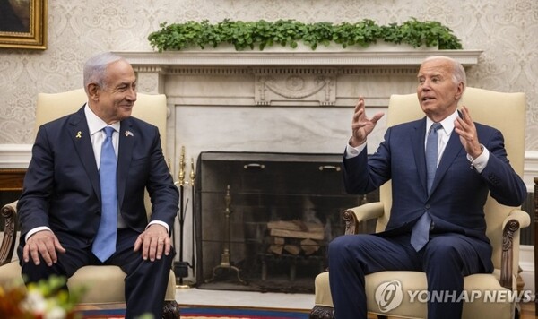 지난 7월 백악관서 네타냐후와 회담하는 바이든 [사진=EPA=연합뉴스]