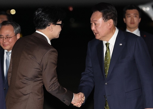 윤석열 대통령과 국민의힘 한동훈 대표와의 만남이 성사됐다 [사진=연합뉴스]