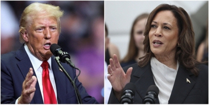 오는 11월5일 미국 대선 결과에 따라 한반도 및 국제정세에 결정적 영향을 미칠 전망이다. 트럼프 공화당 후보(좌)와 해리스 민주당 후보(우) [사진=연합뉴스]