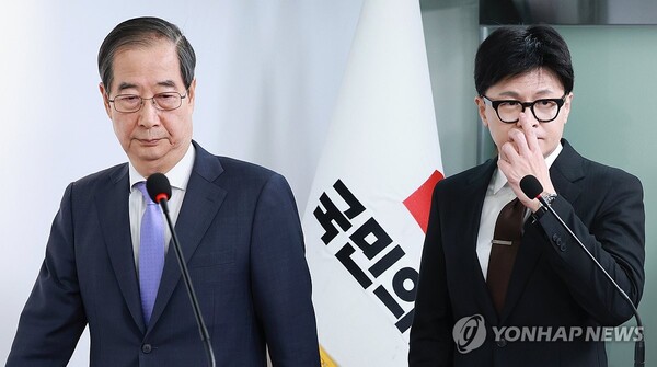 한덕수 총리와 한동훈 대표 [사진=연합뉴스]