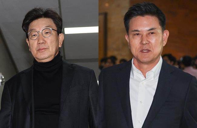 12일 치러지는 국민의힘 원내대표 경선에 출마하는 '친윤' 후보 권성동 의원(좌)와 '친한' 후보 김태호 의원(우) [사진=연합뉴스]