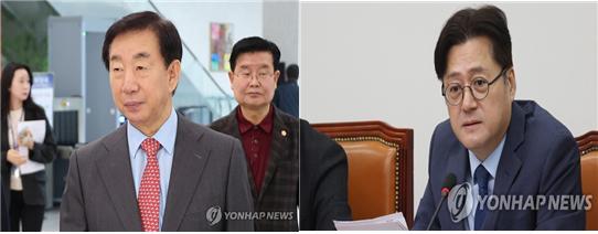 (왼) 김성태 전 국민의힘 원내대표 (오) 홍익표 전 더불어민주당 원내대표 [사진=연합뉴스]