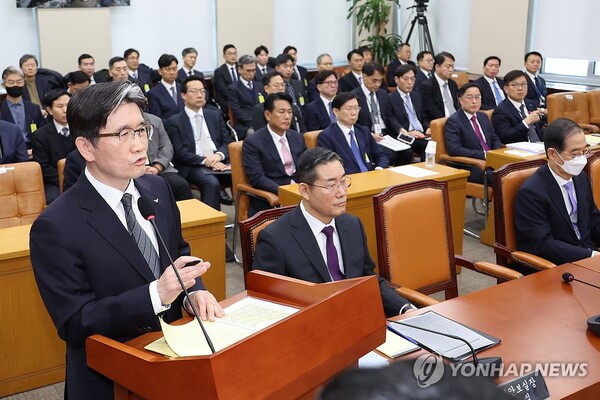 오동운 공수처장이 25일 마지막으로 열린 5차 국회 내란국정조사특위 청문회에 참석했다. [사진=연합뉴스]