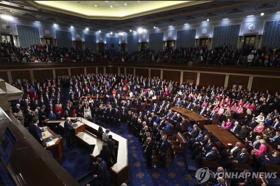 4일(미 현지시간) 집권 2기 첫 상하원 합동 의회 연설에 나선 도널드 트럼프 미국 대통령 [사진=EPA 연합뉴스]