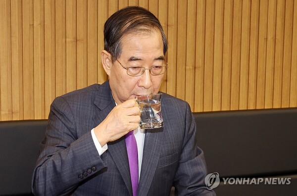 한덕수 차출론이 힘이 빠지는 모습이다. 한 대행이 16일  [사진=연합뉴스]