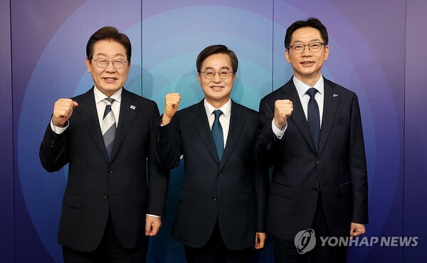 더불어민주당 대선 경선 후보들이 호남권 순회 경선을 이틀 앞둔 24일 일제히 호남을 찾았다 [사진=연합뉴스]