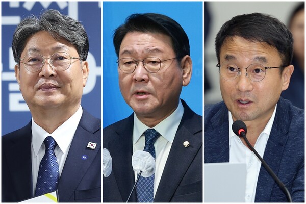 왼쪽부터 법사위원장 이춘석·문체위원장 김교흥·예결위원장 한병도 내정자. [사진=연합뉴스 자료사진]