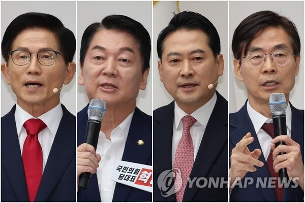 국민의힘 전대 본선 진출한 김문수·안철수·장동혁·조경태 [사진=연합뉴스]