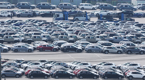 도널드 트럼프 미국 대통령이 한국을 상대로 부과한 상호관세 15%가 본격적으로 시행된 지난 7일 경기도 평택항에 수출용 자동차가 세워져 있다. 한국의 양대 수출품인 자동차의 경우 한미 협상을 통해 현행 25%에서 15%로 품목별 관세를 낮추기로 했다. [사진=연합뉴스]