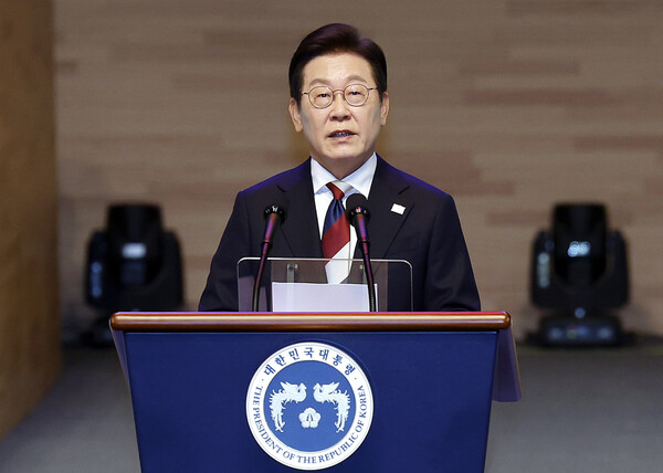 이재명 대통령이 오는 23일 방일을 앞두고 19일 요미우리신문과 인터뷰를 했다. 사진은 이 대통령이 지난 15일 서울 세종문화회관에서 열린 80주년 광복절 경축식에서 경축사를 하는 모습. [사진=연합뉴스]