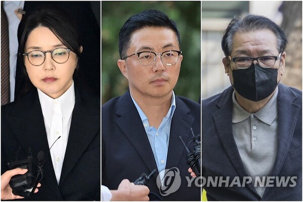 김건희 씨와 집사 김예성 씨·건진법사 전성배 씨 [사진=연합뉴스]