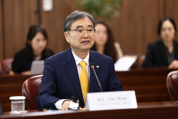 조현 외교부 장관이 21일 서울 외교부에서 열린 한-인도네시아 외교장관회담에서 발언하고 있다. [사진=연합뉴스]