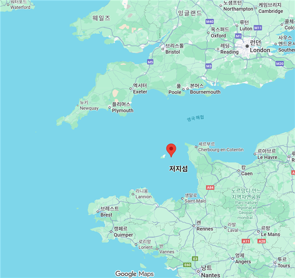 저지섬의 위치 [구글맵 활용]